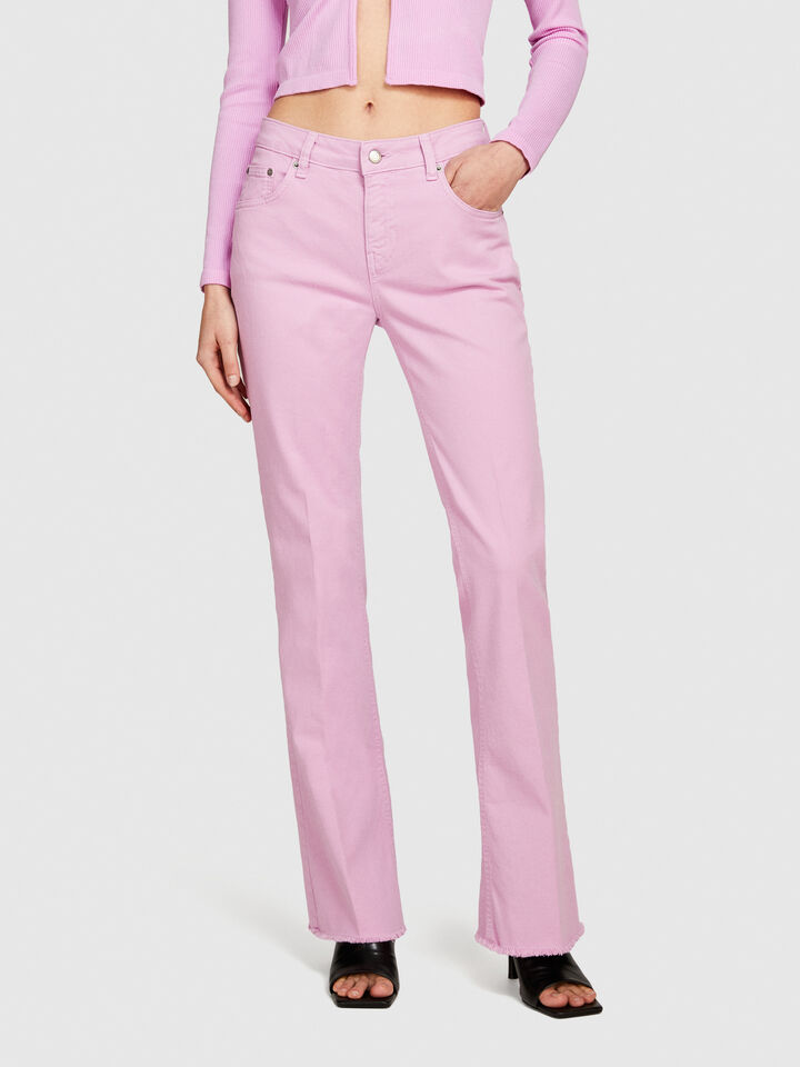 Colored flared fit jeans - women's bootcut & flared jeans - Pink | Sisley image number 4